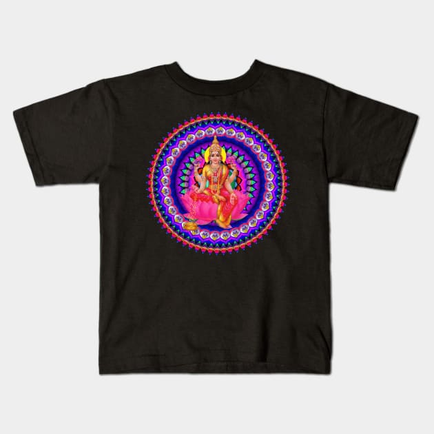 Mandala Magic - Lakshmi's Rainbow Delight Kids T-Shirt by Mandala Magic